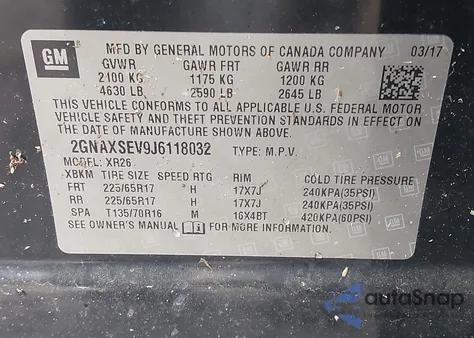 2018 Chevrolet Equinox Lt from USA, damaged, VIN 2GNAXSEV9J6118032